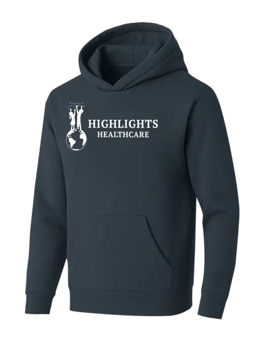 BELLA+CANVAS Dark Grey Sponge Fleece Pullover Hoodie w/Highlights Healthcare Logo
