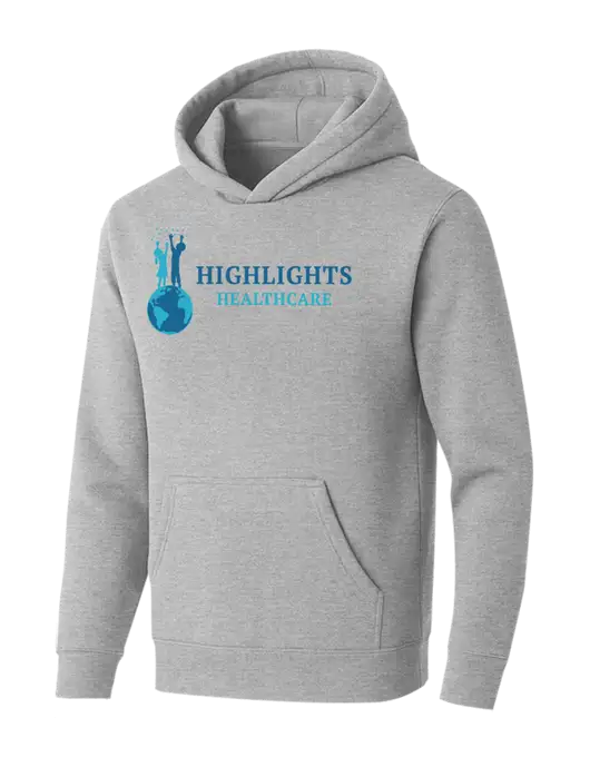 BELLA+CANVAS Light Grey Heather Sponge Fleece Pullover Hoodie w/Highlights Healthcare Logo
