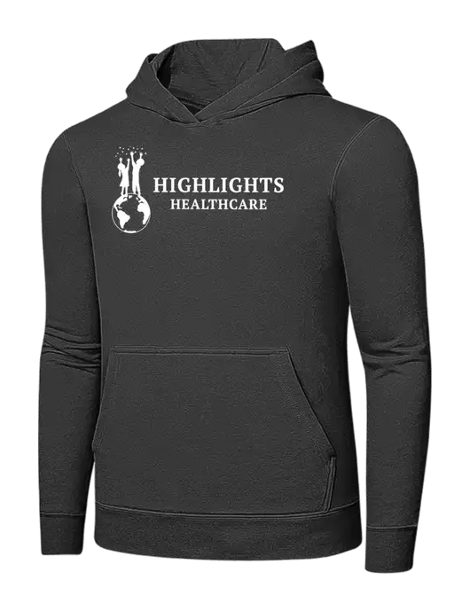 Charcoal 7.8 oz Ring Spun Hooded Sweatshirt w/Highlights Healthcare Logo