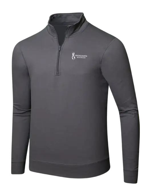 Charcoal 8.5 oz Ring Spun 1/4 Zip Pullover Sweatshirt w/Highlights Healthcare Logo
