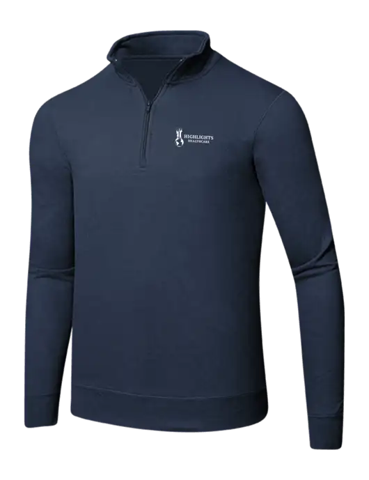 Team Navy 8.5 oz Ring Spun 1/4 Zip Pullover Sweatshirt w/Highlights Healthcare Logo