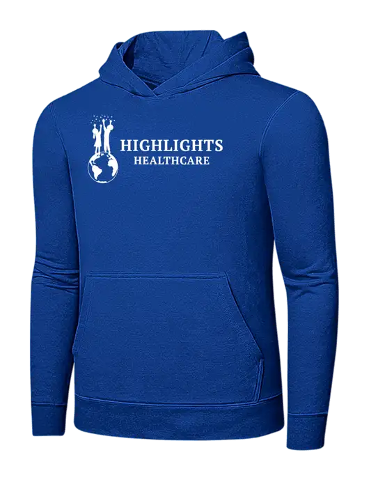 True Royal 7.8 oz Ring Spun Hooded Sweatshirt w/Highlights Healthcare Logo