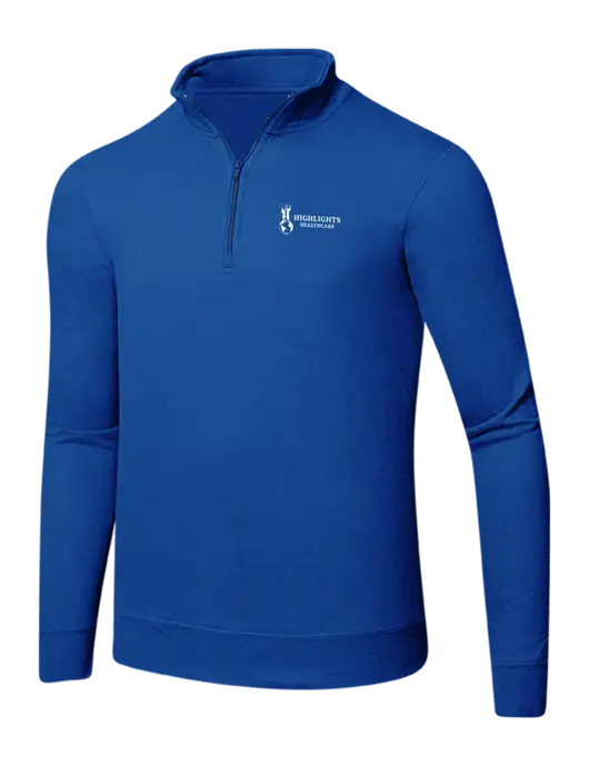 True Royal 8.5 oz Ring Spun 1/4 Zip Pullover Sweatshirt w/Highlights Healthcare Logo