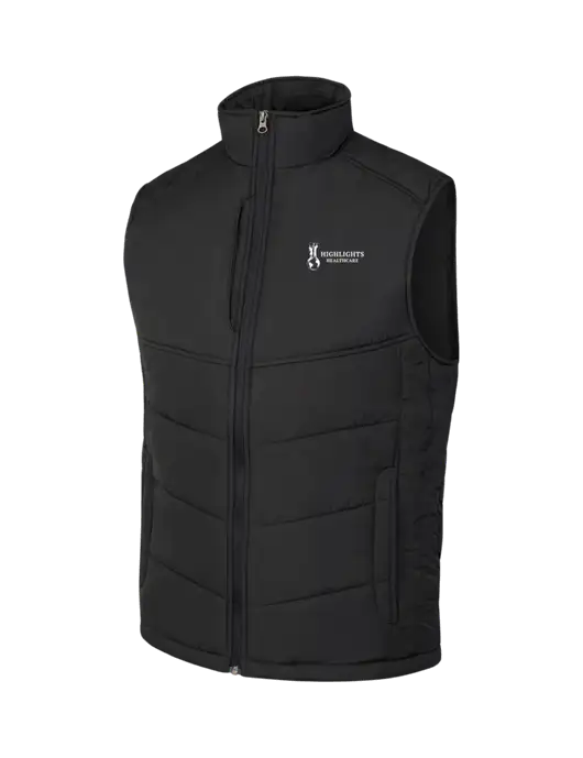 Black/Black Puffy Vest w/Highlights Healthcare Logo