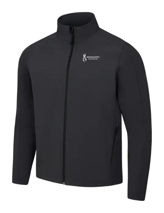 Black Charcoal Heather Core Soft Shell Jacket w/Highlights Healthcare Logo