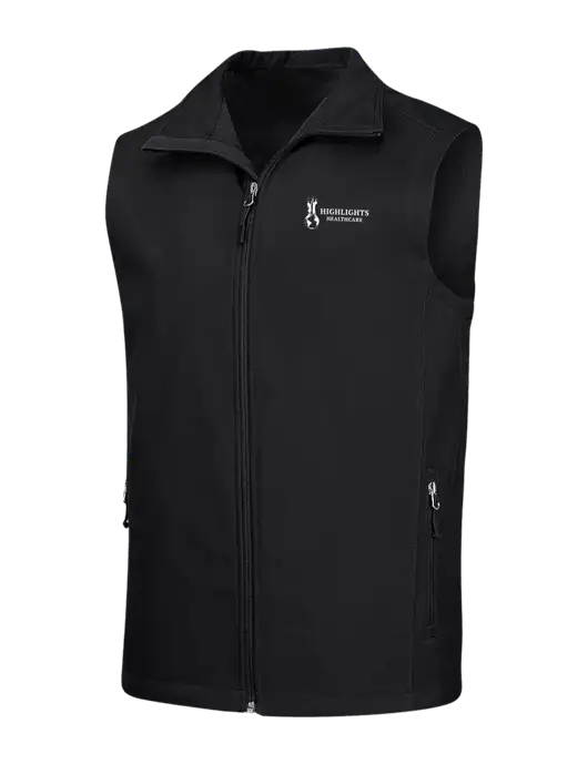 Black Core Soft Shell Vest w/Highlights Healthcare Logo