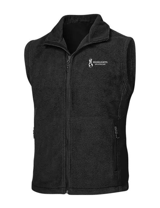 Black Fleece Vest w/Highlights Healthcare Logo