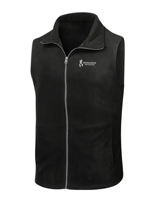 Black Microfleece Vest w/Highlights Healthcare Logo