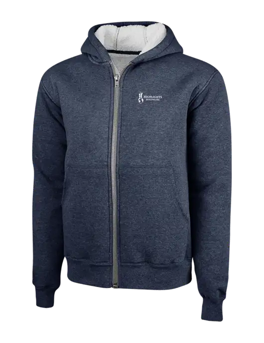 Cornerstone Navy Heavyweight Sherpa Lined Hooded Fleece Jacket w/Highlights Healthcare Logo