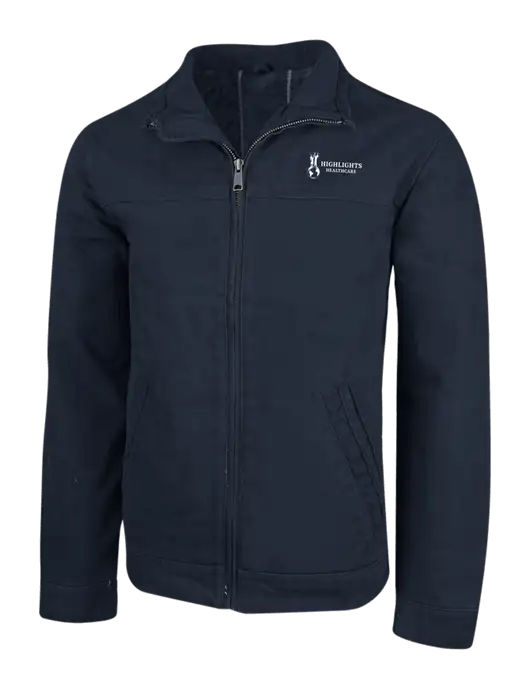 Cornerstone Navy Washed Duck Cloth Flannel Lined Work Jacket w/Highlights Healthcare Logo