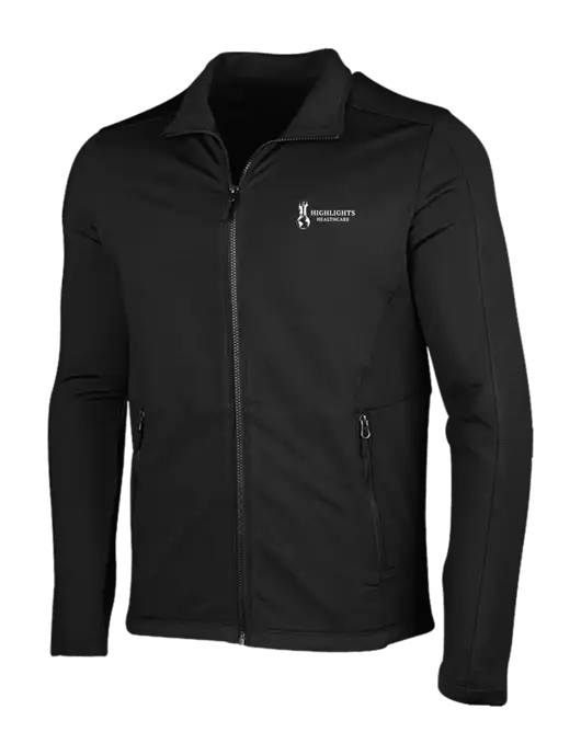 Deep Black Grid Fleece Jacket w/Highlights Healthcare Logo