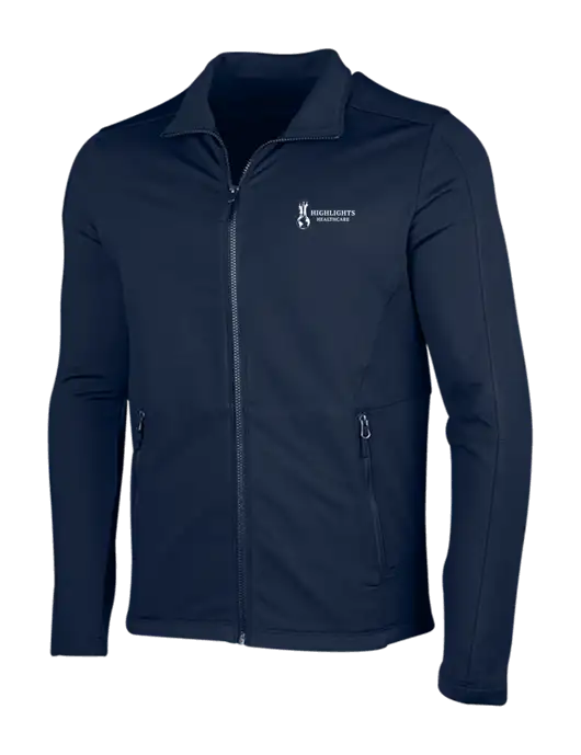 Navy Grid Fleece Jacket w/Highlights Healthcare Logo