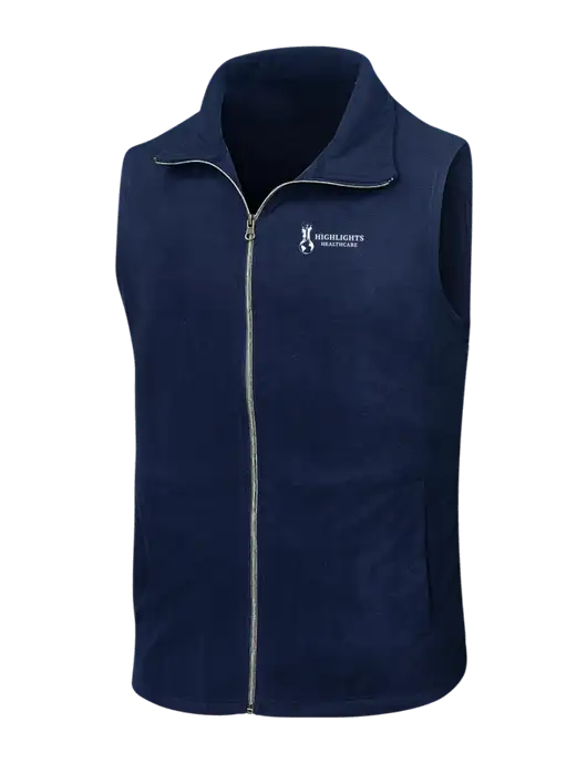 Navy Microfleece Vest w/Highlights Healthcare Logo