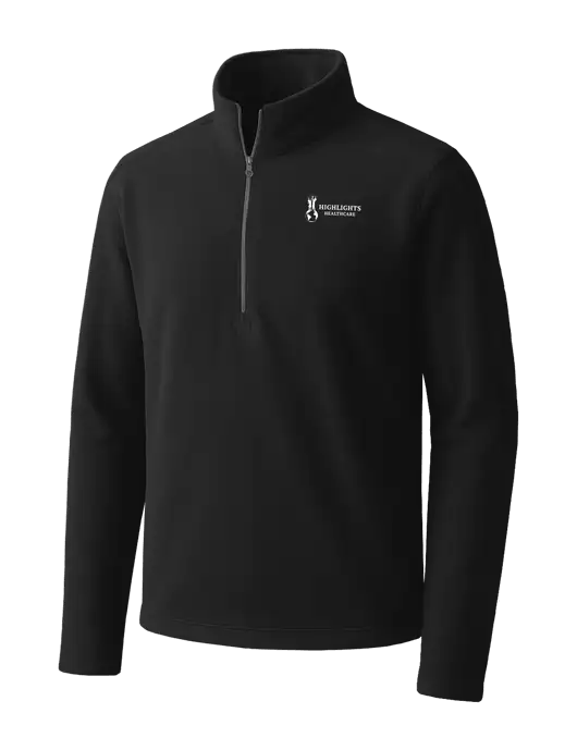 Black Microfleece 1/2 Zip Pullover w/Highlights Healthcare Logo