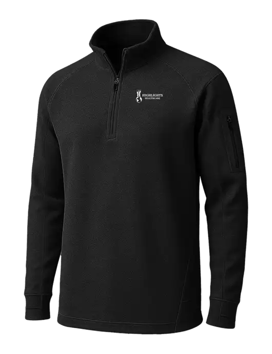Black Tech Fleece 1/4 Zip Pullover w/Highlights Healthcare Logo