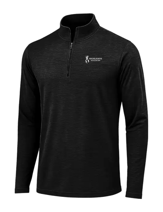 Black Triad Solid Posicharge Tri-Blend Wicking 1/4 Zip Pullover w/Highlights Healthcare Logo