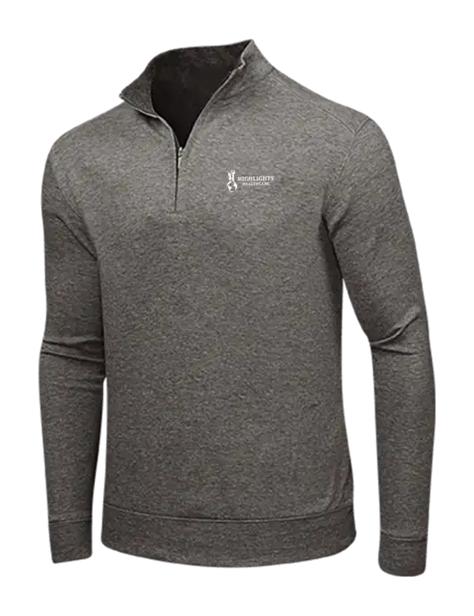 Charcoal Heather/Medium Heather Grey Interlock 1/4 Zip w/Highlights Healthcare Logo
