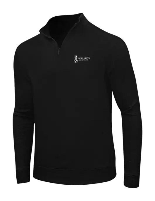 Deep Black/Charcoal Heather Interlock 1/4 Zip w/Highlights Healthcare Logo