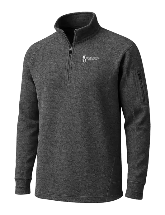 Graphite Heather Tech Fleece 1/4 Zip Pullover w/Highlights Healthcare Logo