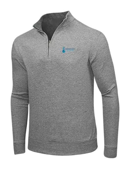 Medium Heather Grey/Charcoal Heather Interlock 1/4 Zip w/Highlights Healthcare Logo