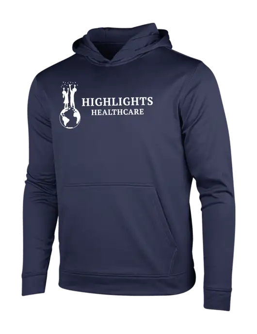 Navy Sport-Wick Fleece Hooded Pullover w/Highlights Healthcare Logo