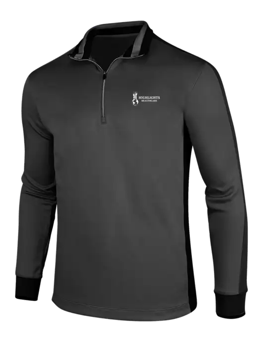 NIKE Anthracite Heather/Black Dry-Fit 1/2 Zip Cover-Up w/Highlights Healthcare Logo