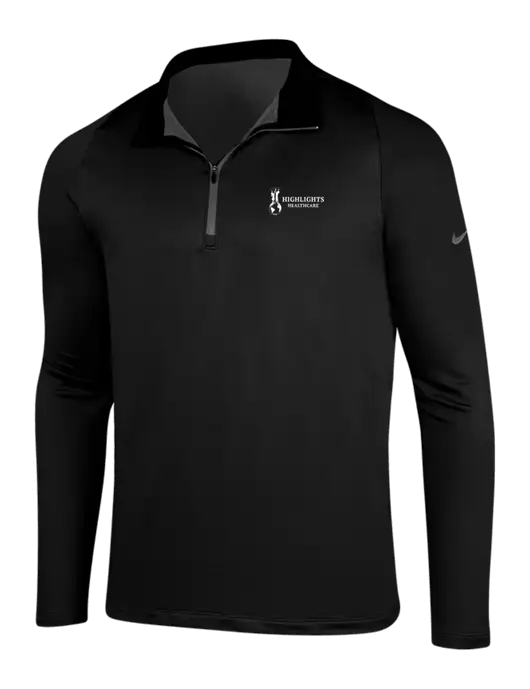 NIKE Black/Dark Grey Dry-Fit Stretch 1/2 Zip Cover-Up w/Highlights Healthcare Logo