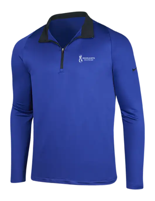 NIKE Deep Royal/Black Dry-Fit Stretch 1/2 Zip Cover-Up w/Highlights Healthcare Logo