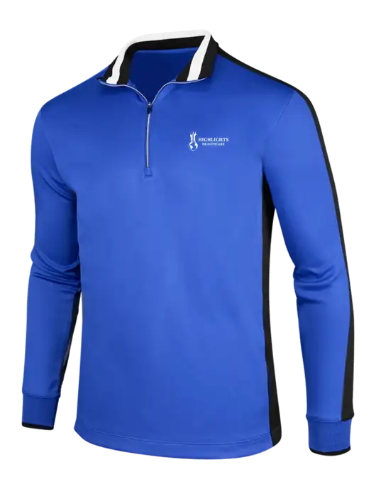 NIKE Game Royal/Black/White Dry-Fit 1/2 Zip Cover-Up w/Highlights Healthcare Logo