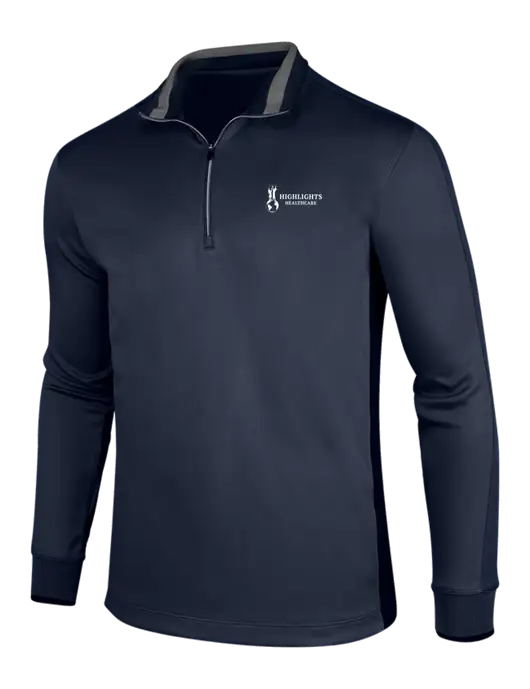 NIKE Midnight Navy Heather/Midnight Navy Dry-Fit 1/2 Zip Cover-Up w/Highlights Healthcare Logo