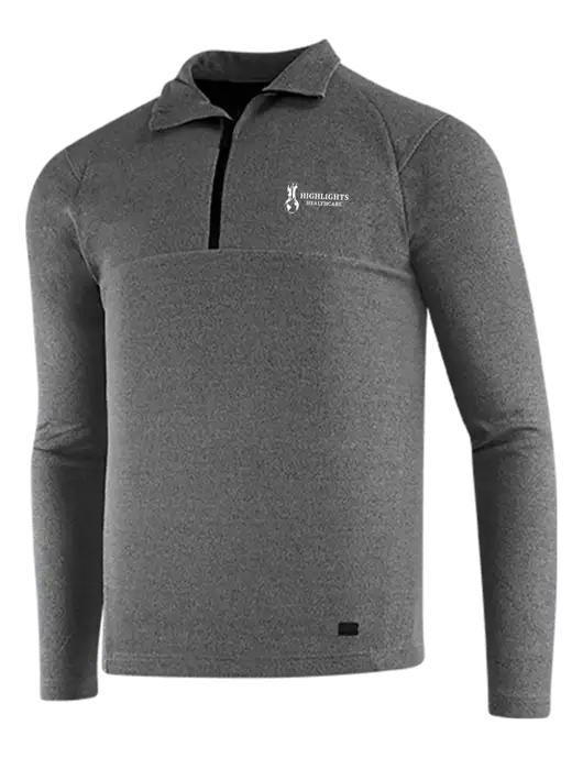 OGIO Dark Grey Heather Transition 1/4 Zip Pullover w/Highlights Healthcare Logo
