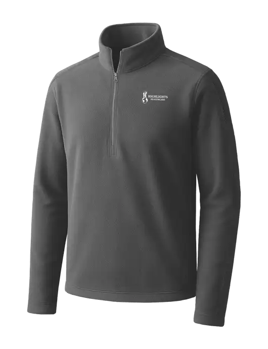 Medium Grey Microfleece 1/2 Zip Pullover w/Highlights Healthcare Logo