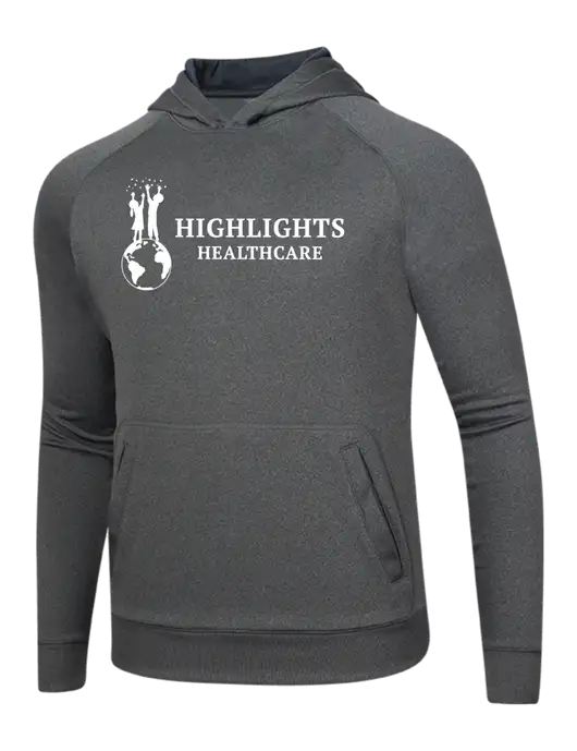 Tech Graphite Heather Fleece Hooded Sweatshirt w/Highlights Healthcare Logo