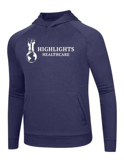 Tech True Navy Fleece Hooded Sweatshirt w/Highlights Healthcare Logo