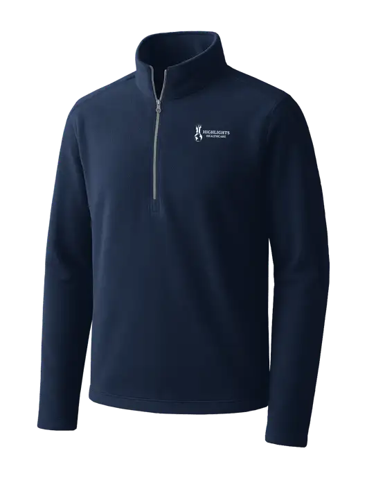 Navy Microfleece 1/2 Zip Pullover w/Highlights Healthcare Logo