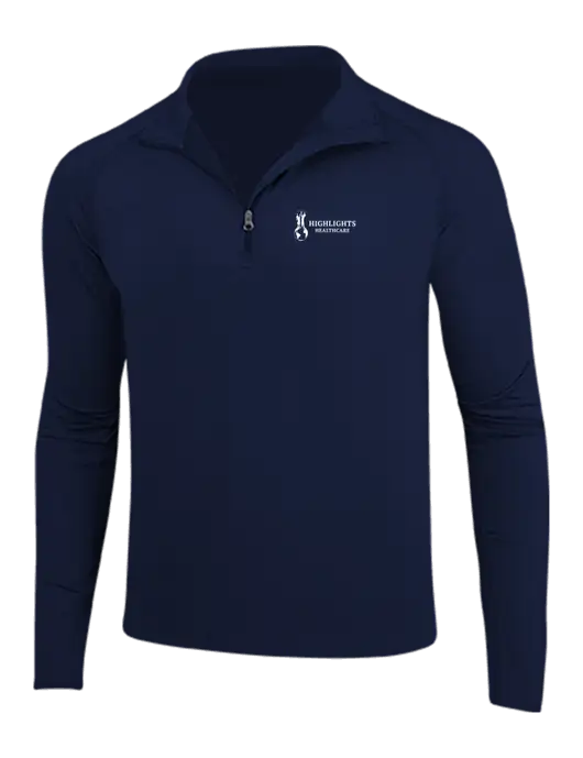 Navy Sport Wick Stretch 1/4 Zip Pullover w/Highlights Healthcare Logo
