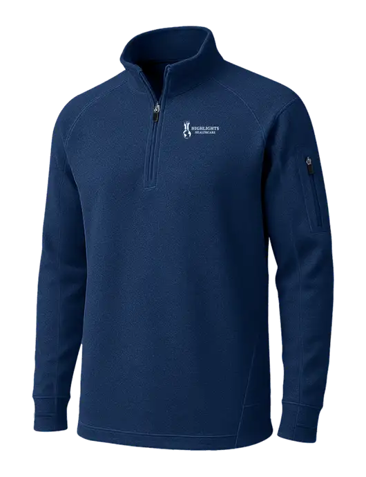 True Navy Tech Fleece 1/4 Zip Pullover w/Highlights Healthcare Logo