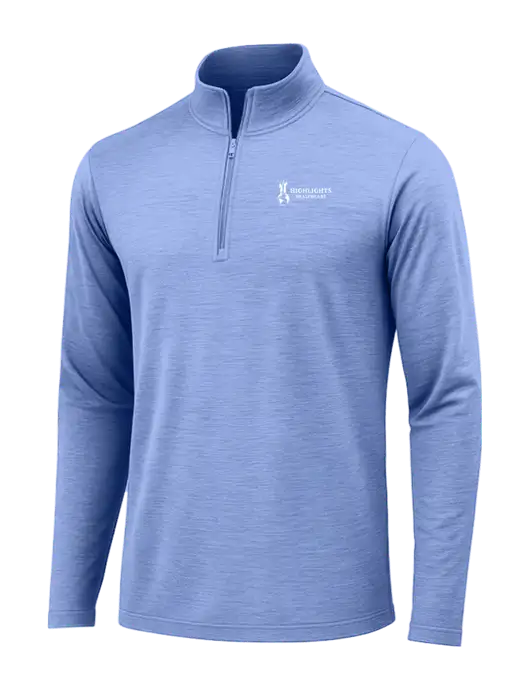 True Royal Heather Posicharge Tri-Blend Wicking 1/4 Zip Pullover w/Highlights Healthcare Logo