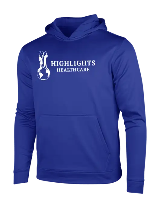 True Royal Sport-Wick Fleece Hooded Pullover w/Highlights Healthcare Logo