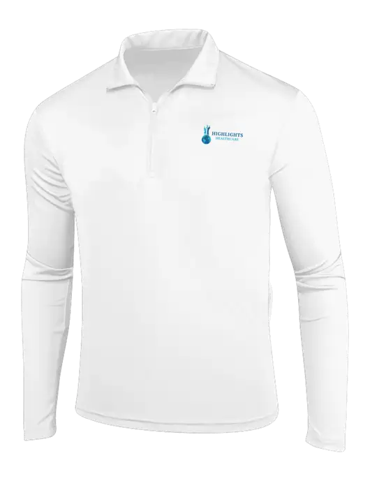 White PosiCharge Competitor 1/4 Zip Pullover w/Highlights Healthcare Logo