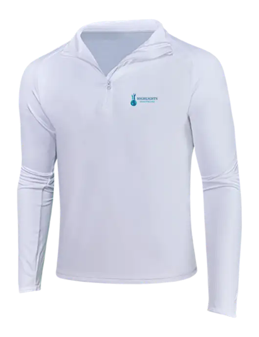 White Sport Wick Stretch 1/4 Zip Pullover w/Highlights Healthcare Logo