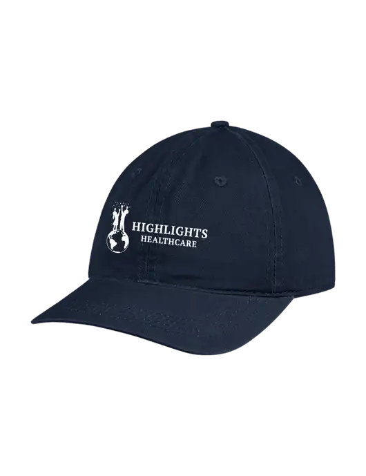 Garment Washed Unstructured Twill Navy Cap w/Highlights Healthcare Logo
