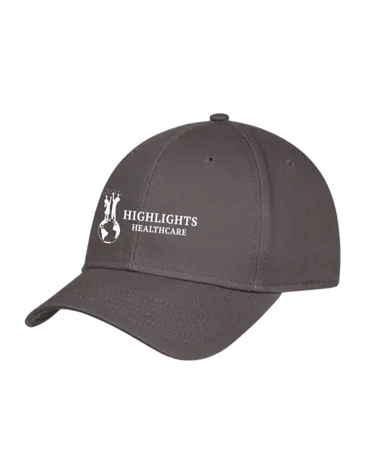 Charcoal Structured Cap Hook & Loop w/Highlights Healthcare Logo