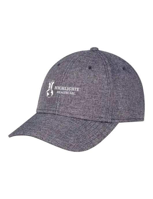 Heather Charcoal Structured Linen Look Cap Hook & Loop w/Highlights Healthcare Logo
