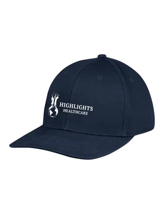 Premium Modern Structured Twill Navy Snapback Cap w/Highlights Healthcare Logo