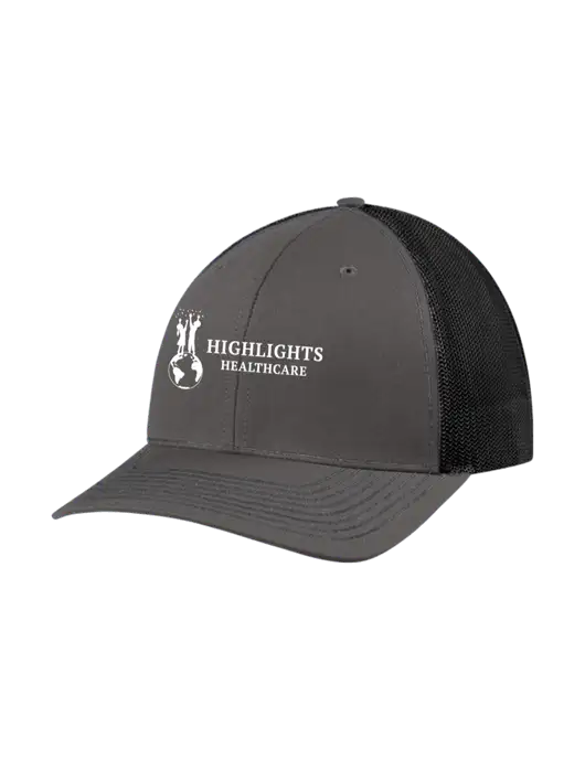 Richardson Adjustable Snapback Original 112 Trucker Cap Dark Grey w/Black Mesh w/Highlights Healthcare Logo