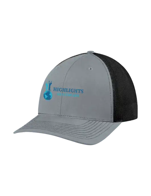 Richardson Adjustable Snapback Original 112 Trucker Cap Heather Grey w/Black Mesh w/Highlights Healthcare Logo