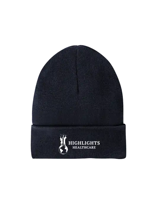 Recycled True Navy Beanie w/Highlights Healthcare Logo