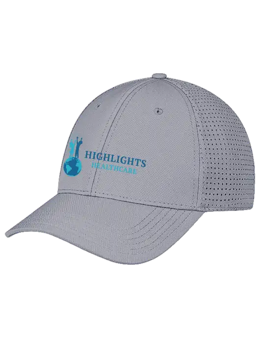 Grey Performance Stretchable Cap Hook & Loop w/Highlights Healthcare Logo
