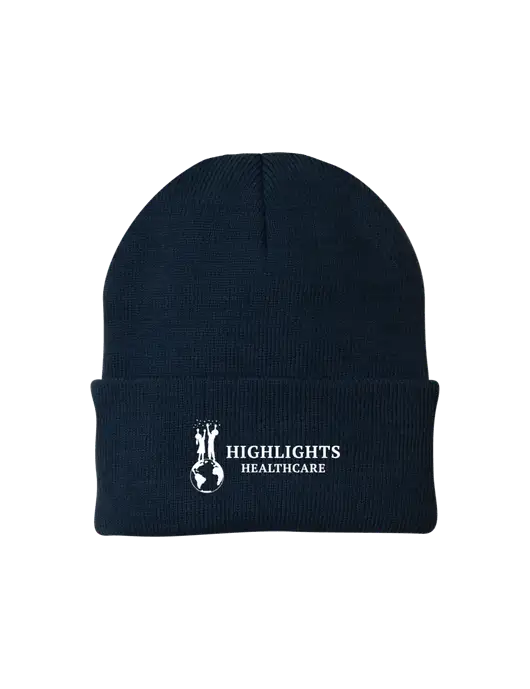 Navy Knit Cap w/Highlights Healthcare Logo